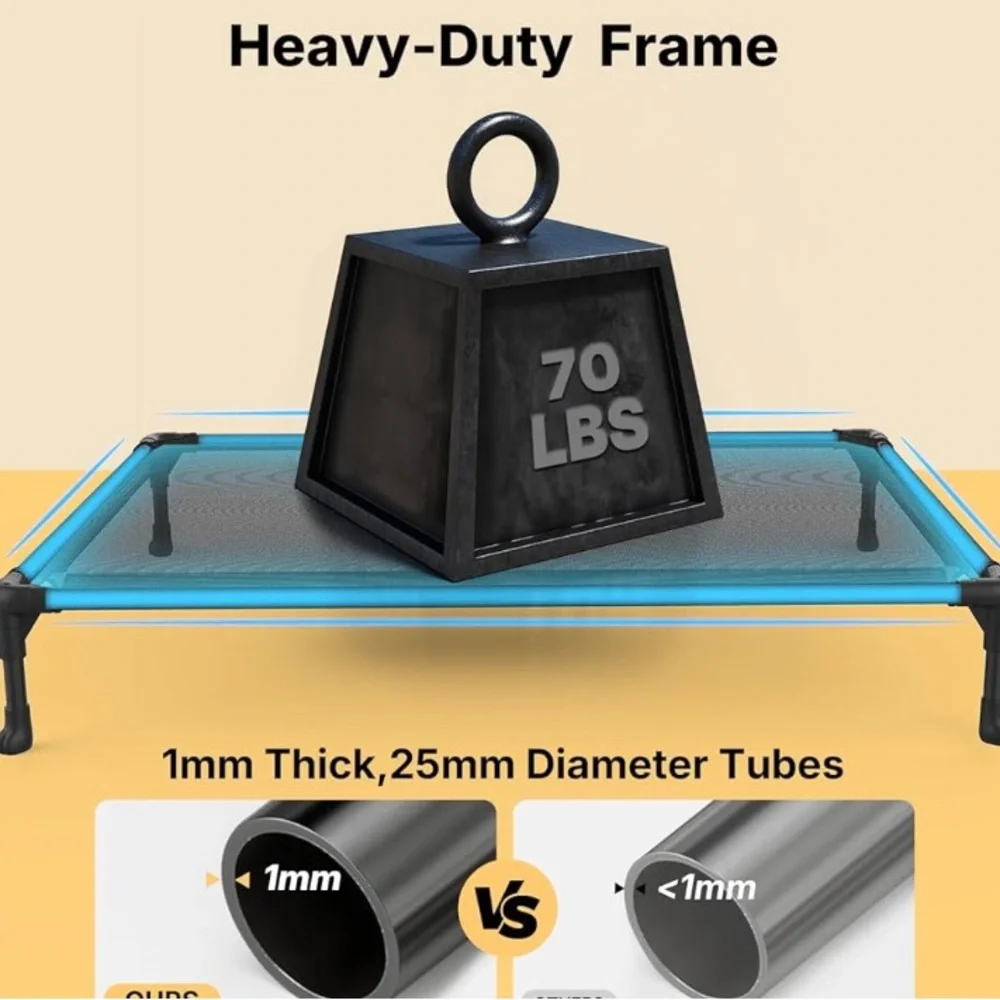 Elevated Black Dog Bed